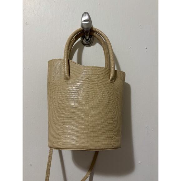 Little Liffner Tulip Tote Mini Tan Sand Croc NWT - Picture 1 of 5